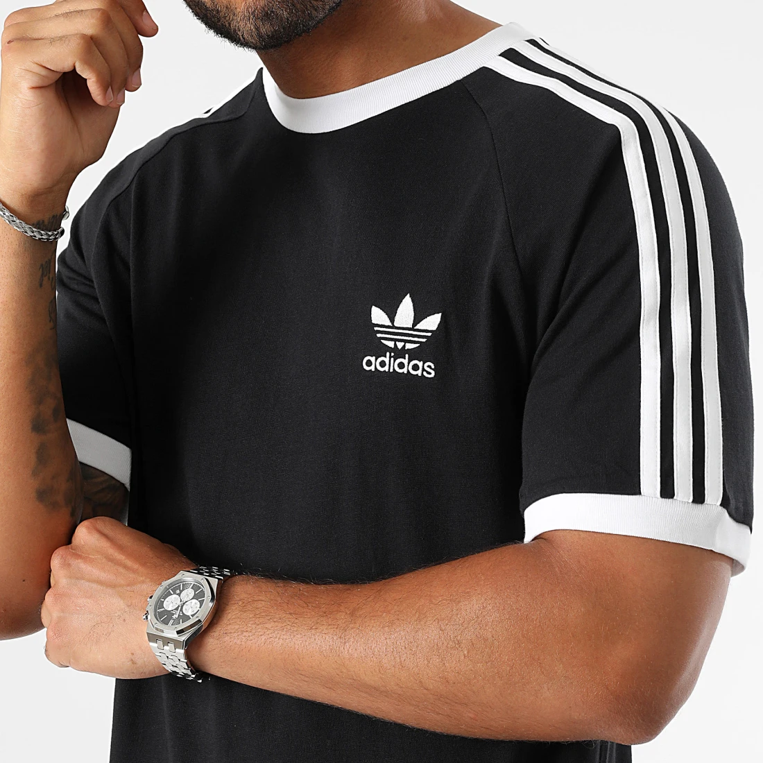 Tee Shirt A Bandes 3 Stripes IA4845 Noir – Image 2