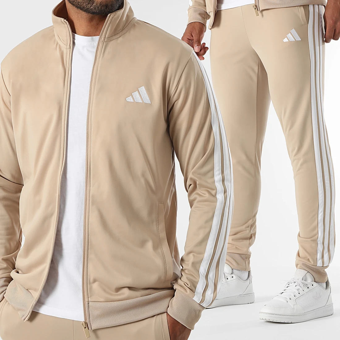 Ensemble De Survetement 3 Stripes Trefoil JX8732 Beige